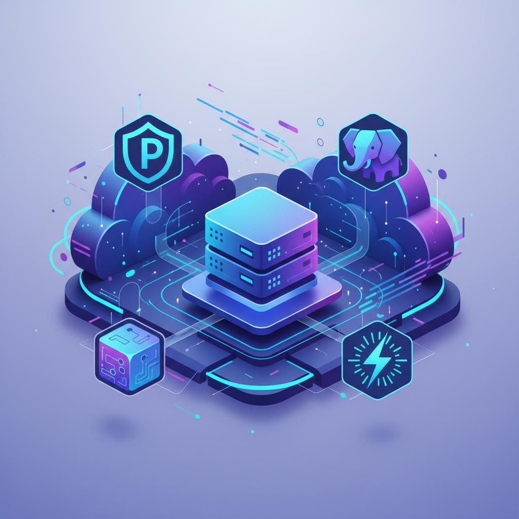 Ilustração técnica representando tecnologia relacionado a Guia Completo de Bancos de Dados: PostgreSQL, MySQ