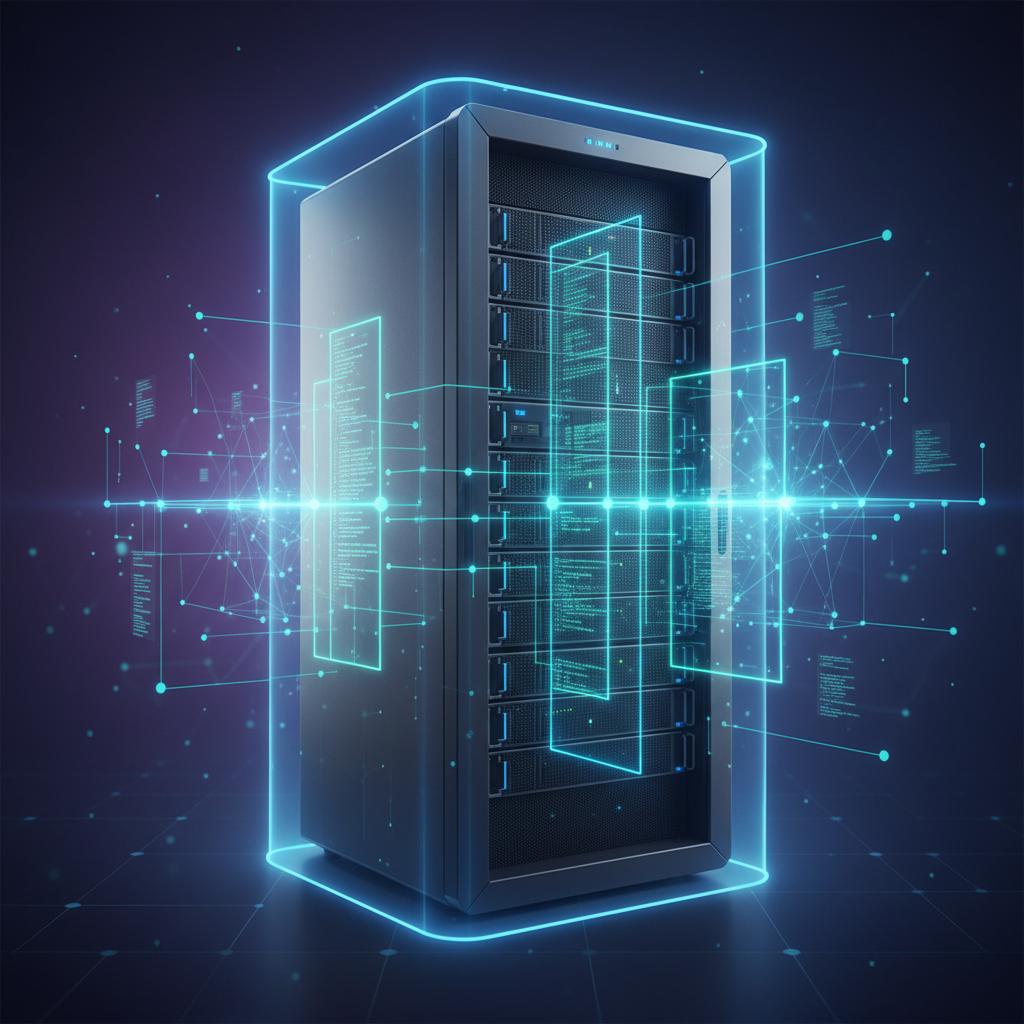 Ilustração técnica representando tecnologia relacionado a Guia Definitivo: O que é VPS e Como Escolher o Ide incluindo Ser...