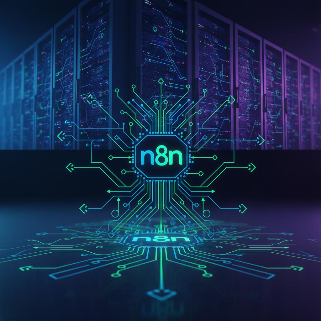 Ilustração técnica representando tecnologia relacionado a N8N: Automação Low-Code para Infraestrutura e Inte