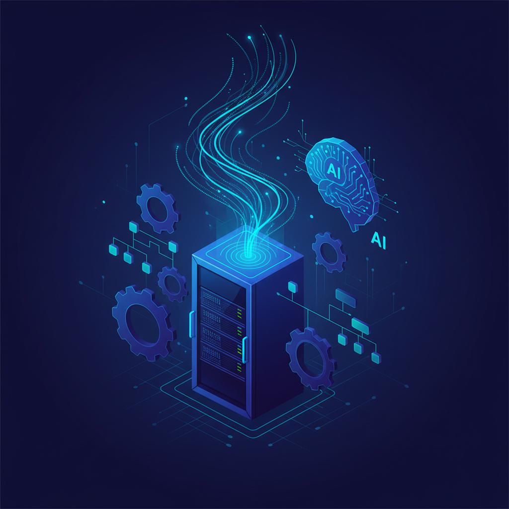 Ilustração técnica representando tecnologia relacionado a Domine LLMs: Integração, Infraestrutura e Automaçã incluindo OpenAI