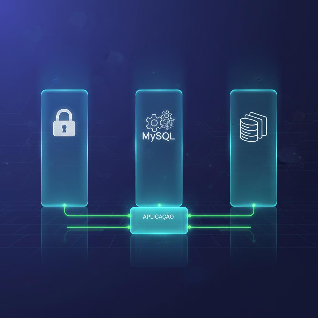 Ilustração técnica representando tecnologia relacionado a PostgreSQL vs MySQL vs MongoDB: Qual Banco de Dado
