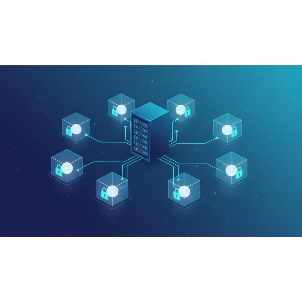 Ilustração técnica representando tecnologia relacionado a VPS: O Guia Completo para Servidores Virtuais incluindo Servidor...