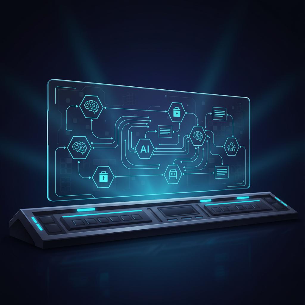 Ilustração técnica representando tecnologia relacionado a Typebot: Automatize Conversas e Vendas com IA incluindo Chatbot