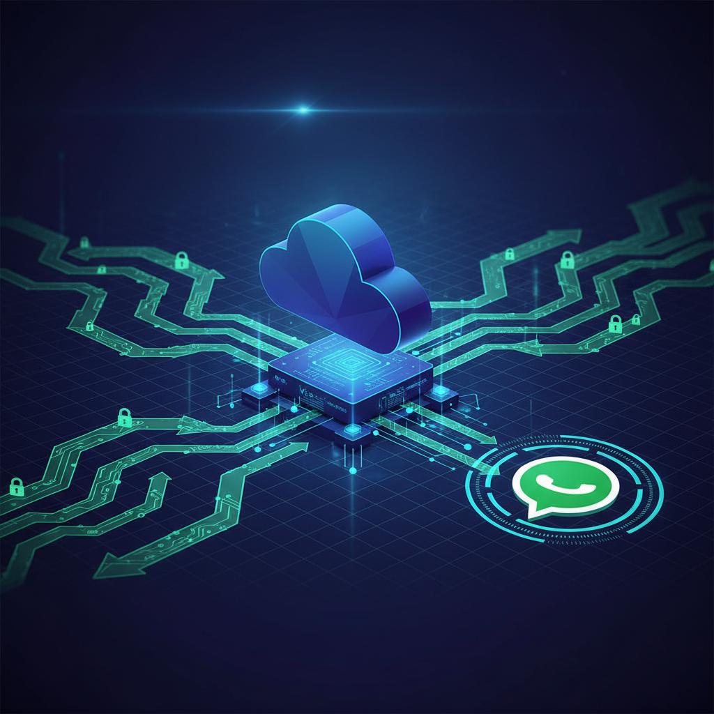 Ilustração técnica representando tecnologia relacionado a Guia Completo Evolution API: Automação WhatsApp B2 incluindo Wha...