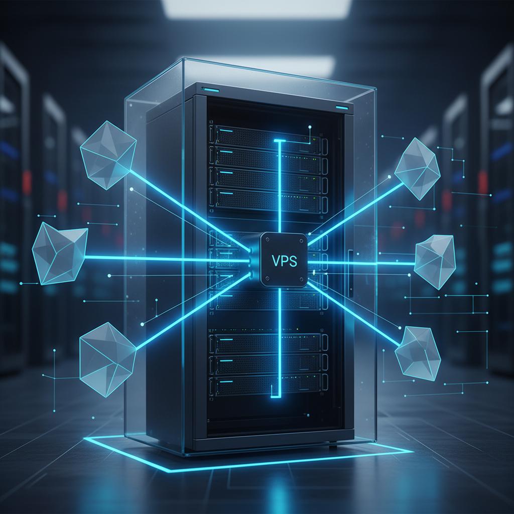 Ilustração técnica representando tecnologia relacionado a VPS: O Guia Definitivo para Servidores Virtuais incluindo Servid...