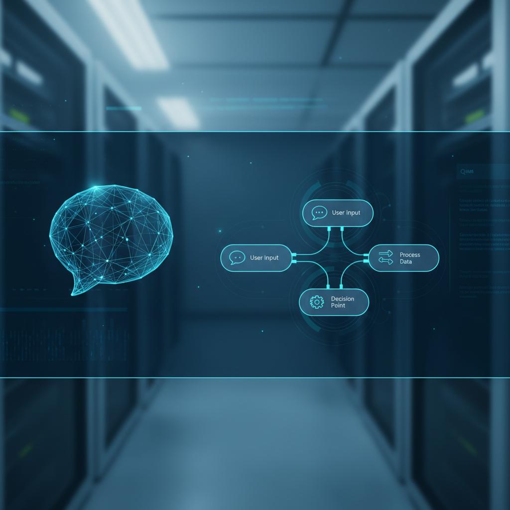 Ilustração técnica representando tecnologia relacionado a Typebot: Otimizando Conversação com Chatbots Moder