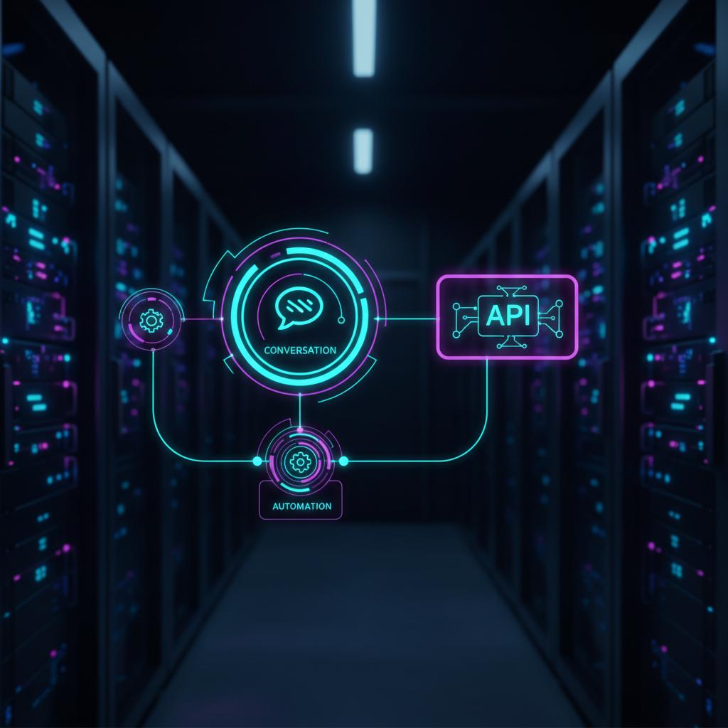 Ilustração técnica representando tecnologia relacionado a Typebot: Automação Conversacional Poderosa e Flexí incluindo Cha...