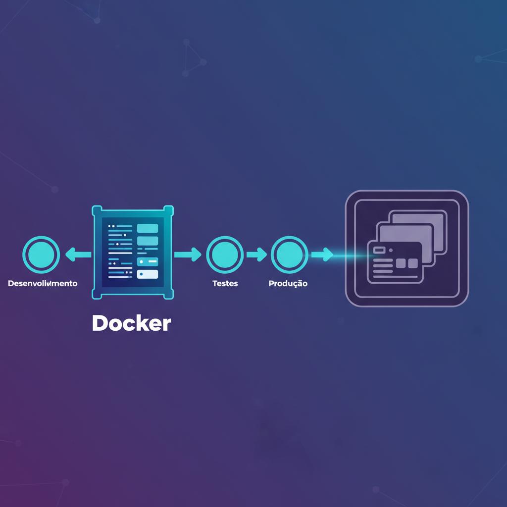 Ilustração técnica representando tecnologia relacionado a Docker: O Guia Essencial para Containers e DevOps
