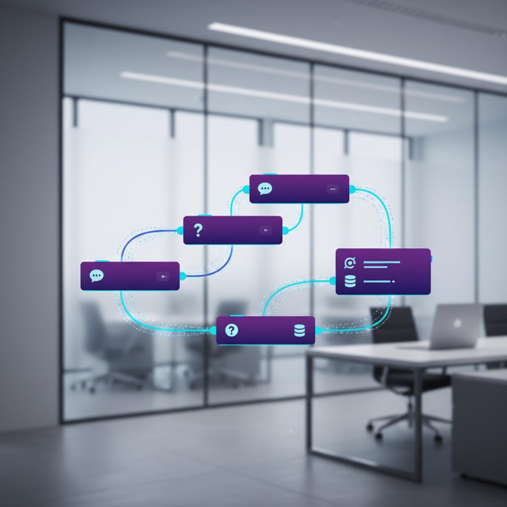 Ilustração técnica representando tecnologia relacionado a Typebot: Otimizando Chatbots com Fluxos de Convers