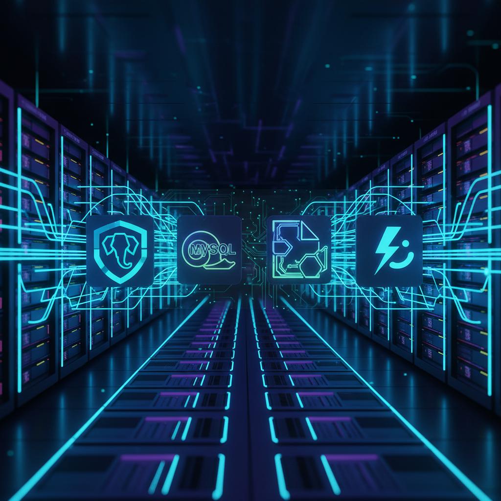 Ilustração técnica representando tecnologia relacionado a Guia Definitivo: Escolhendo o Banco de Dados Ideal incluindo Pos...