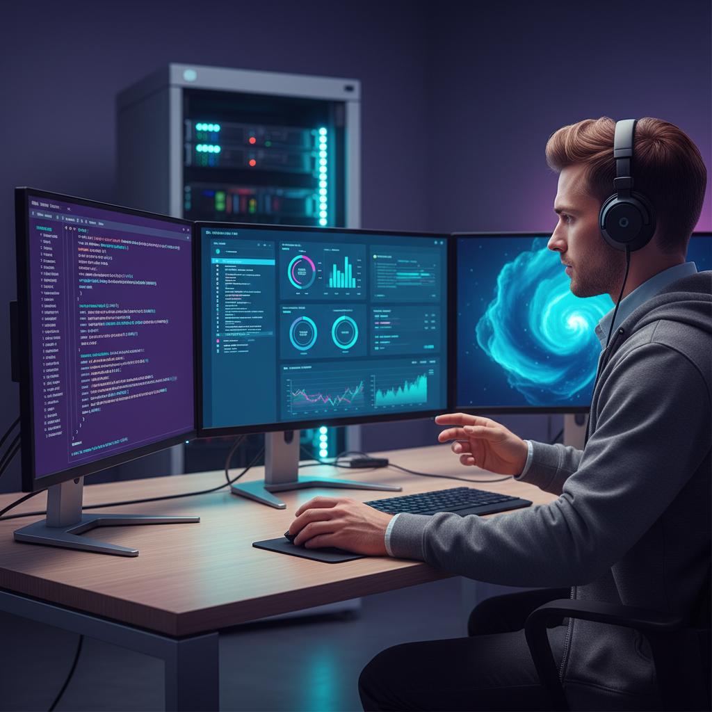 Ilustração técnica representando tecnologia relacionado a Domine a Programação: Python, JS e Dicas de Código