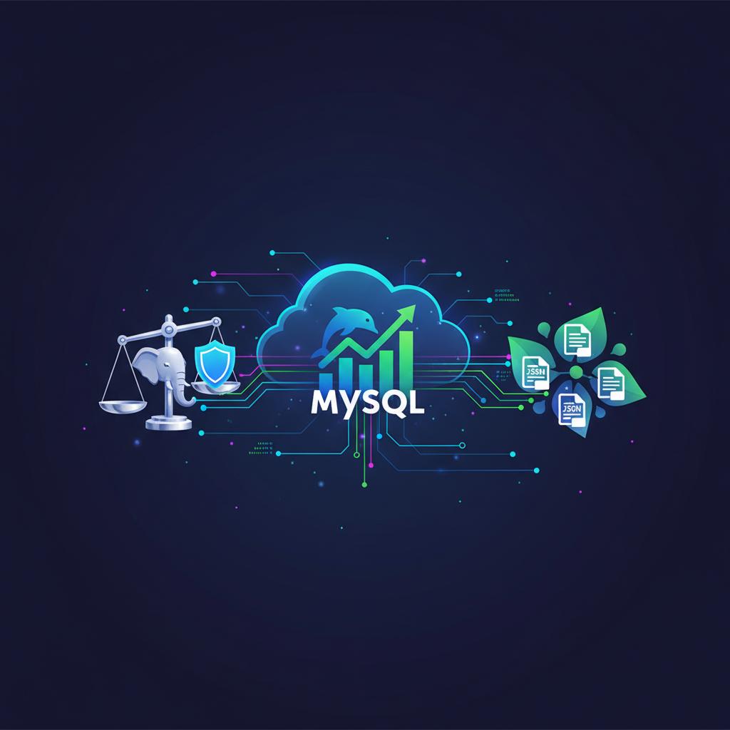 Ilustração técnica representando tecnologia relacionado a Guia Definitivo: PostgreSQL, MySQL, MongoDB e o Po