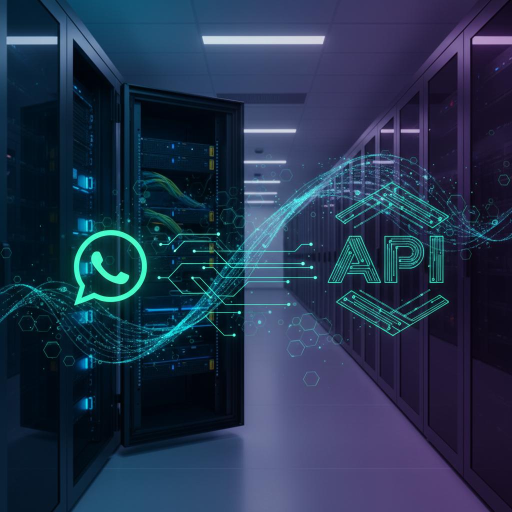 Ilustração técnica representando tecnologia relacionado a Evolution API: O Guia Completo para WhatsApp Busin incluindo Wha...