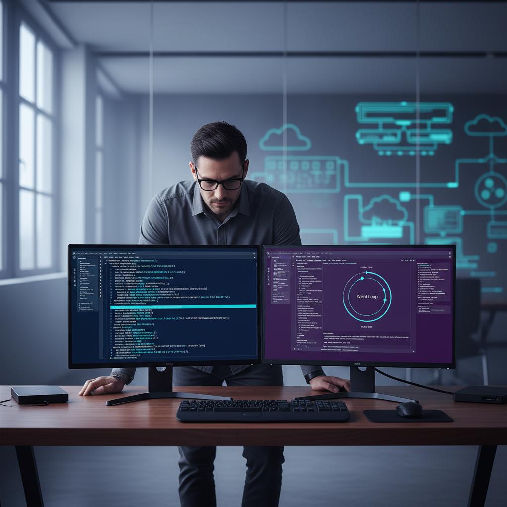 Ilustração técnica representando tecnologia relacionado a Dominando a Programação: Python, JS e Melhores Prá