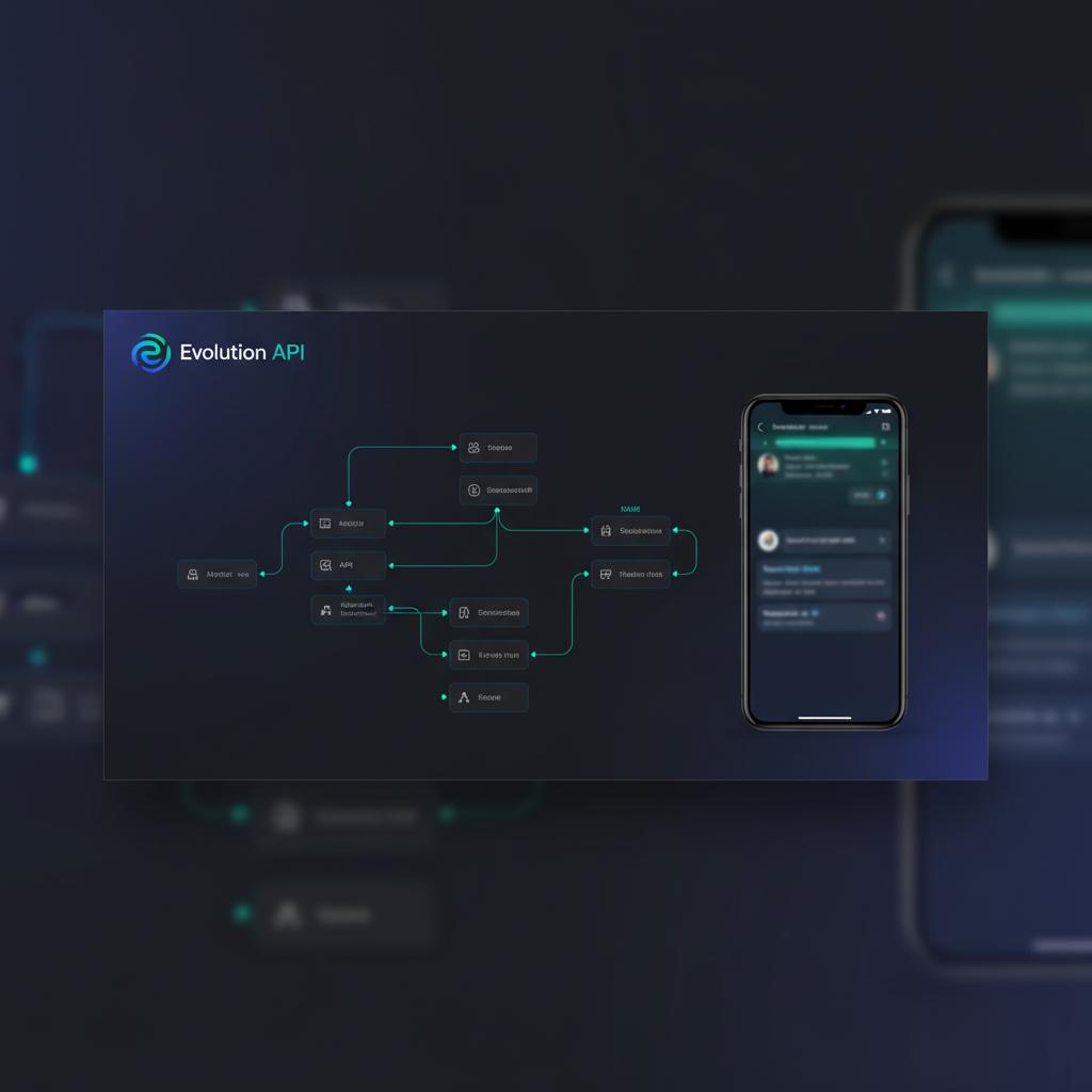 Ilustração técnica representando tecnologia relacionado a Evolution API: Guia Completo para Integração Whats incluindo Wha...