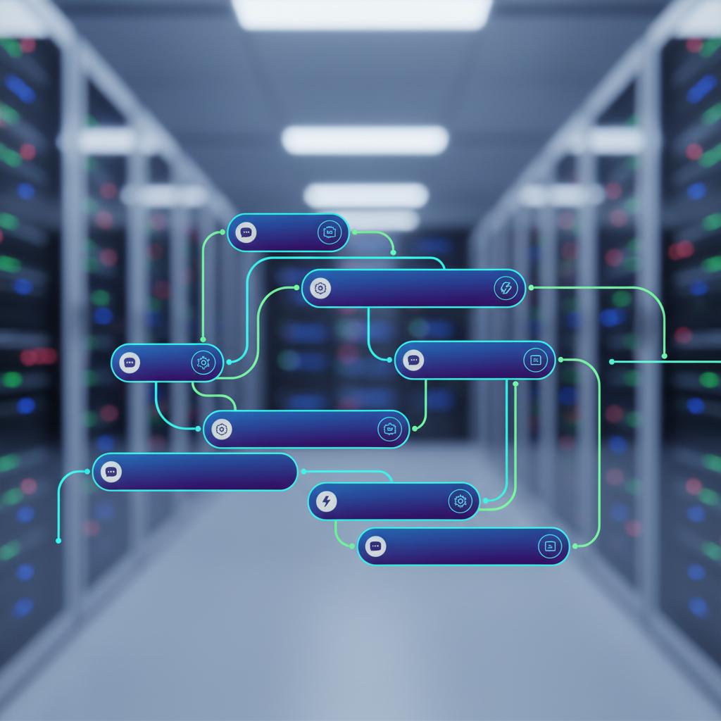 Ilustração técnica representando tecnologia relacionado a Typebot: O Guia Definitivo para Automação Conversa incluindo Cha...
