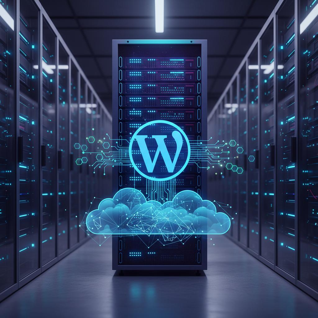 Ilustração técnica representando tecnologia relacionado a WordPress: Guia Completo de Hospedagem e Otimizaçã incluindo Hos...