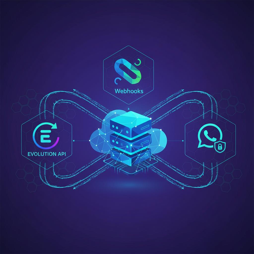 Ilustração técnica representando tecnologia relacionado a Evolution API: Domine a WhatsApp API Oficial