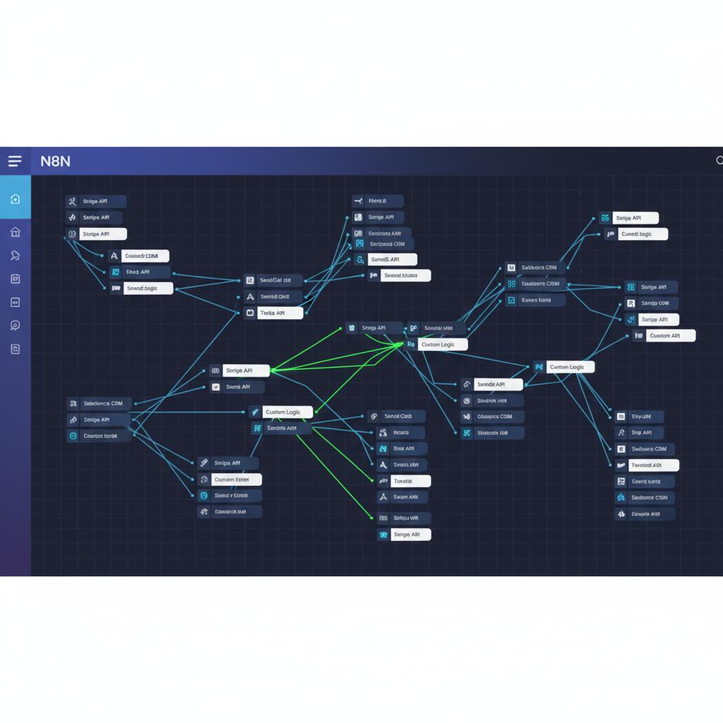 Ilustração técnica representando tecnologia relacionado a N8N: Domine a Automação de Workflows na Prática