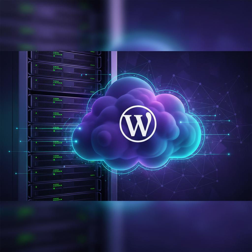 Ilustração técnica representando tecnologia relacionado a WordPress: Guia Definitivo de Hospedagem e Otimiza incluindo Hos...