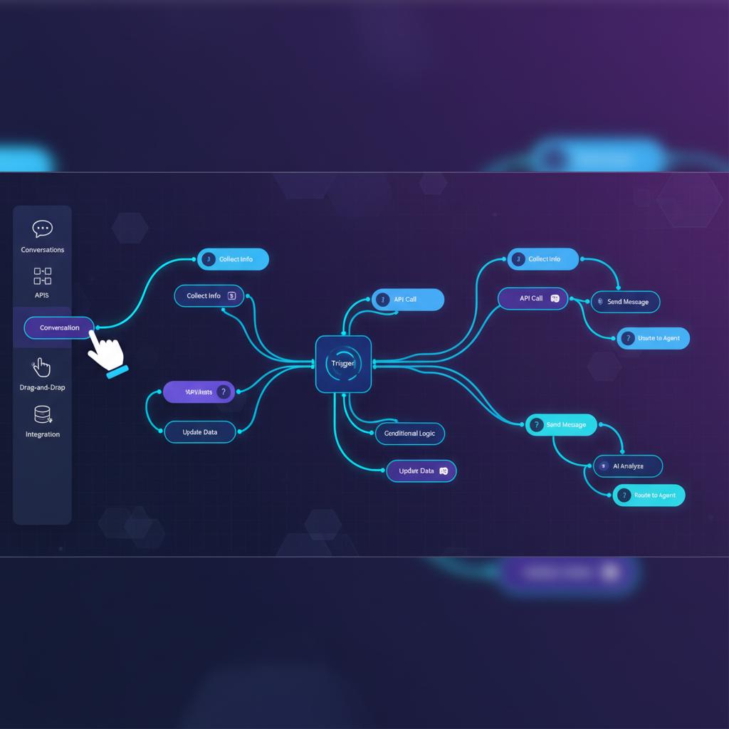 Ilustração técnica representando tecnologia relacionado a Typebot: Automação Conversacional com Poder e Flex