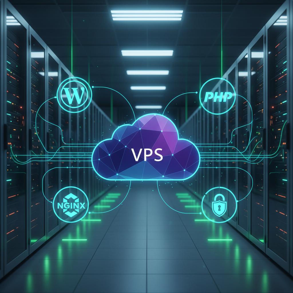 Ilustração técnica representando tecnologia relacionado a WordPress: Guia Completo para Sites Robustos e Esc incluindo VPS