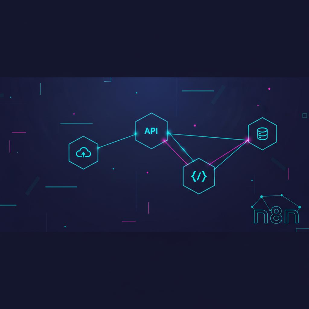 Ilustração técnica representando tecnologia relacionado a N8N: Automação Descomplicada para Workflows Comple