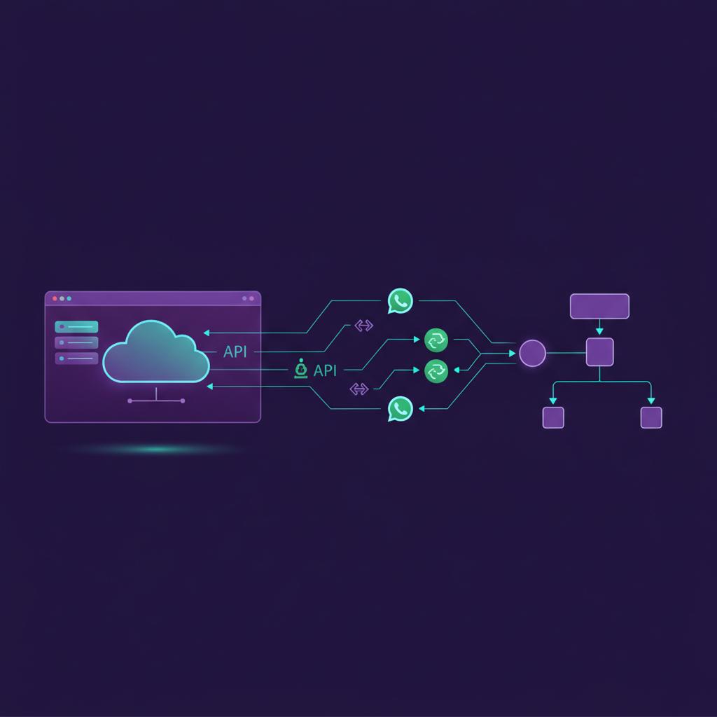 Ilustração técnica representando tecnologia relacionado a Evolution API: Guia Completo para WhatsApp Oficial incluindo Wha...