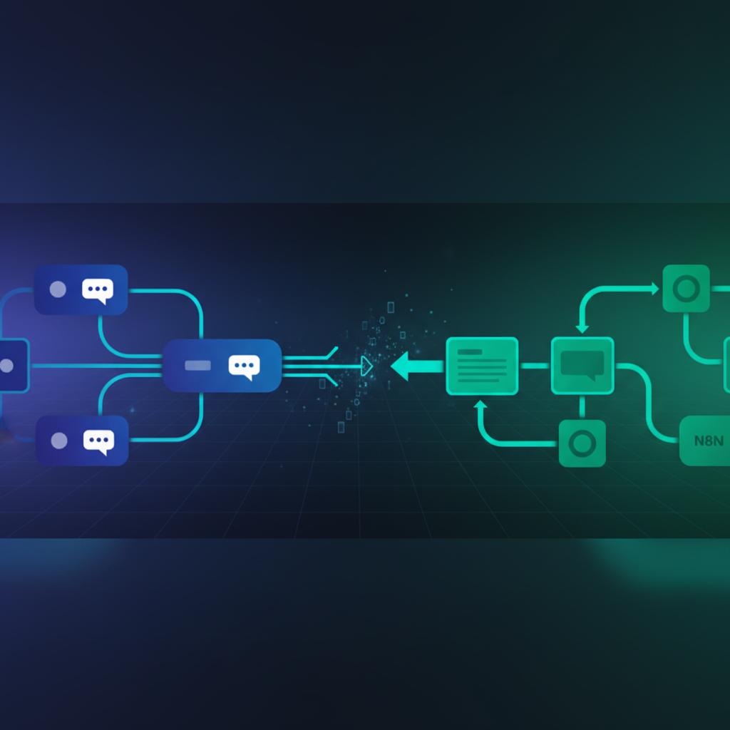 Ilustração técnica representando tecnologia relacionado a Typebot: Automatizando Conversas com IA e N8N incluindo Chatbot
