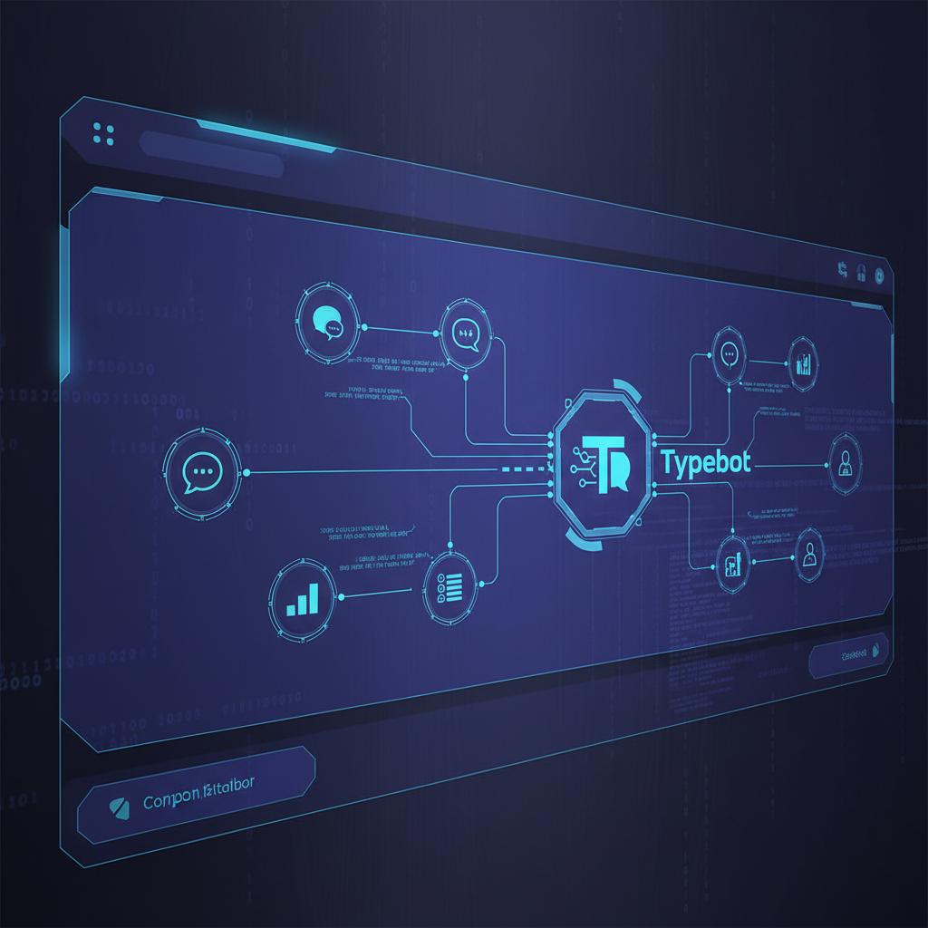 Ilustração técnica representando tecnologia relacionado a Typebot: Automação Conversacional Inteligente para incluindo Cha...