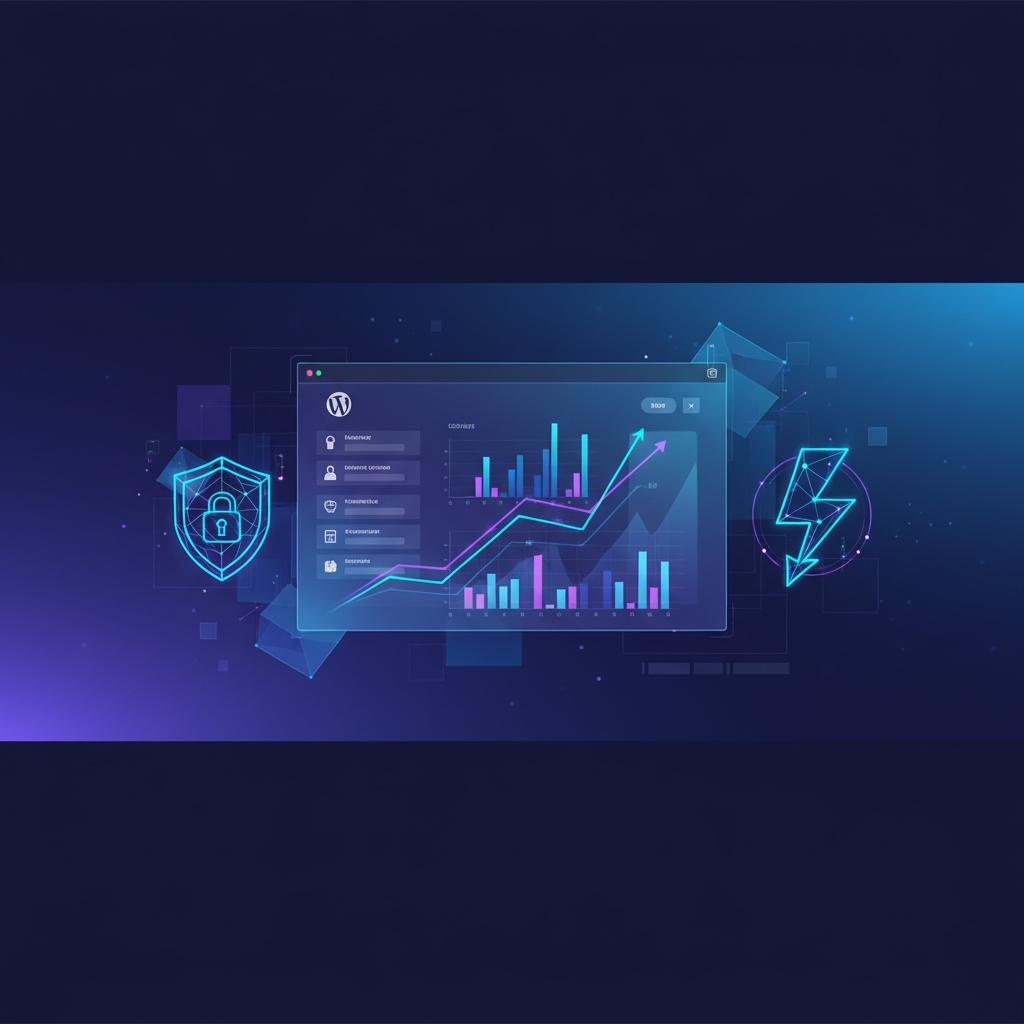 Ilustração técnica representando tecnologia relacionado a WordPress: Otimização e Domínio da Plataforma (Gui incluindo Oti...