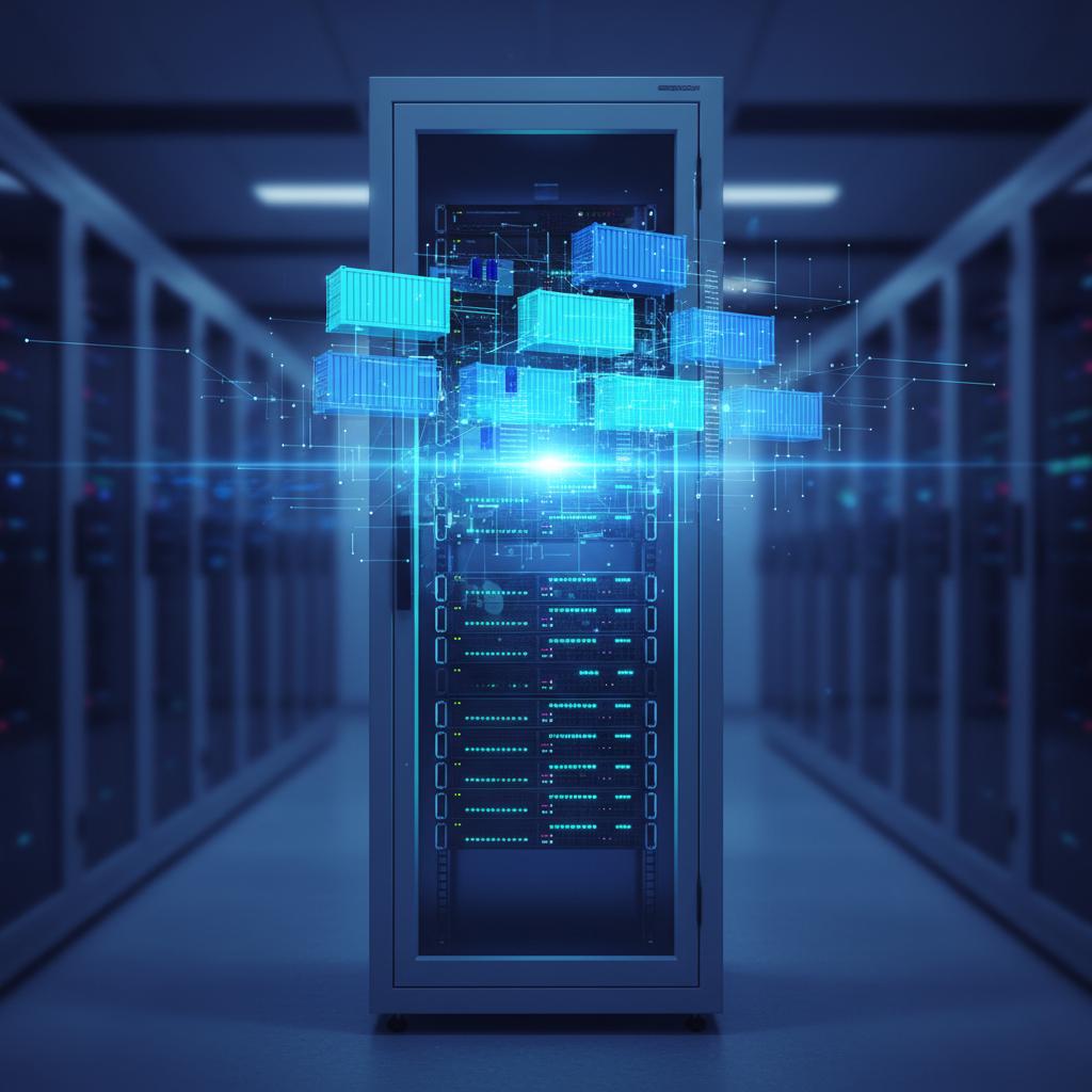 Ilustração técnica representando tecnologia relacionado a Docker: Otimizando Deploy e Infraestrutura com Con