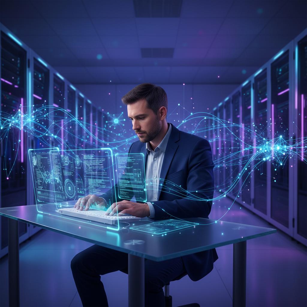 Ilustração técnica representando tecnologia relacionado a Guia de LLM: Como Implementar IA de Forma Profissi incluindo OpenAI