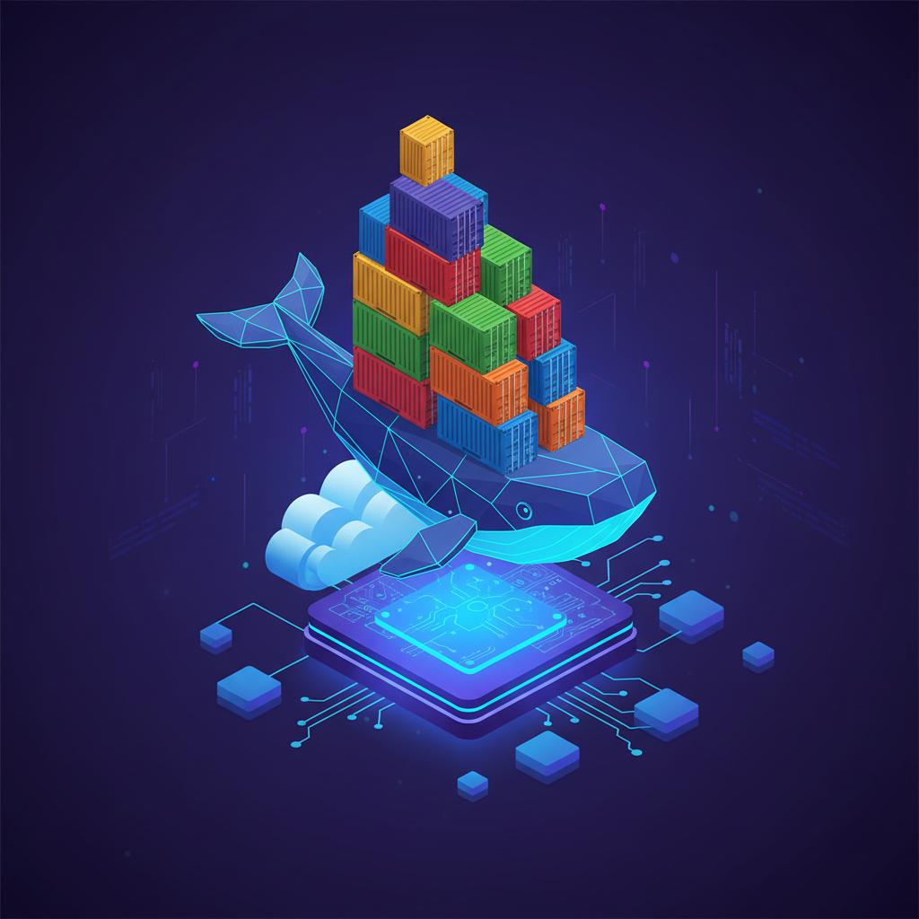 Ilustração técnica representando tecnologia relacionado a O Guia Definitivo do Docker: Domine Containers e D