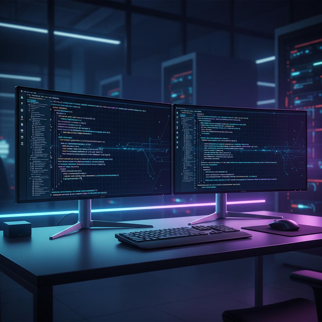 Ilustração técnica representando tecnologia relacionado a Guia de Programação 2026: Python vs JavaScript na 