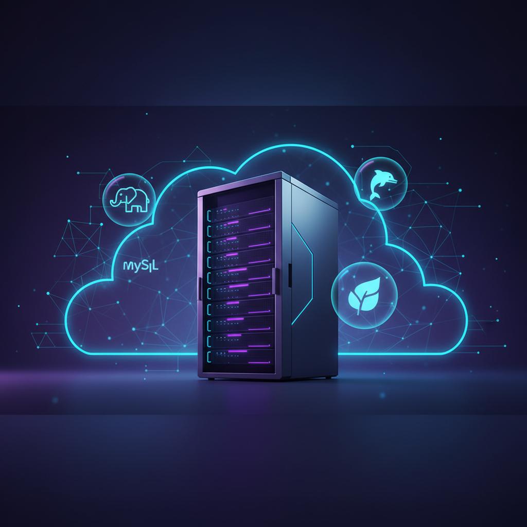 Ilustração técnica representando tecnologia relacionado a Como escolher o melhor Banco de Dados para sua Inf incluindo Pos...