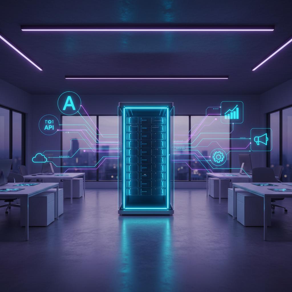 Ilustração técnica representando tecnologia relacionado a N8N: O Guia Definitivo para Automação de Workflows