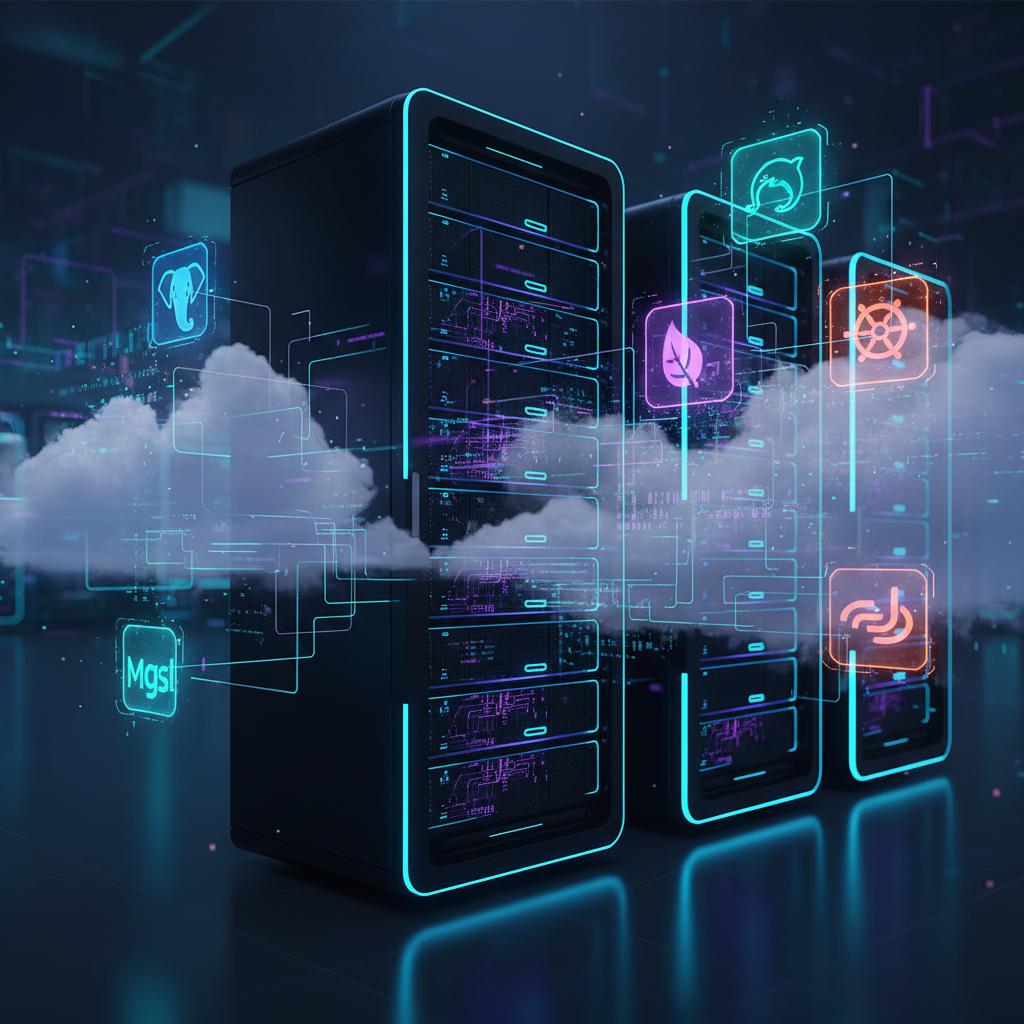 Ilustração técnica representando tecnologia relacionado a Qual Banco de Dados escolher em 2026? Guia de Espe incluindo Pos...
