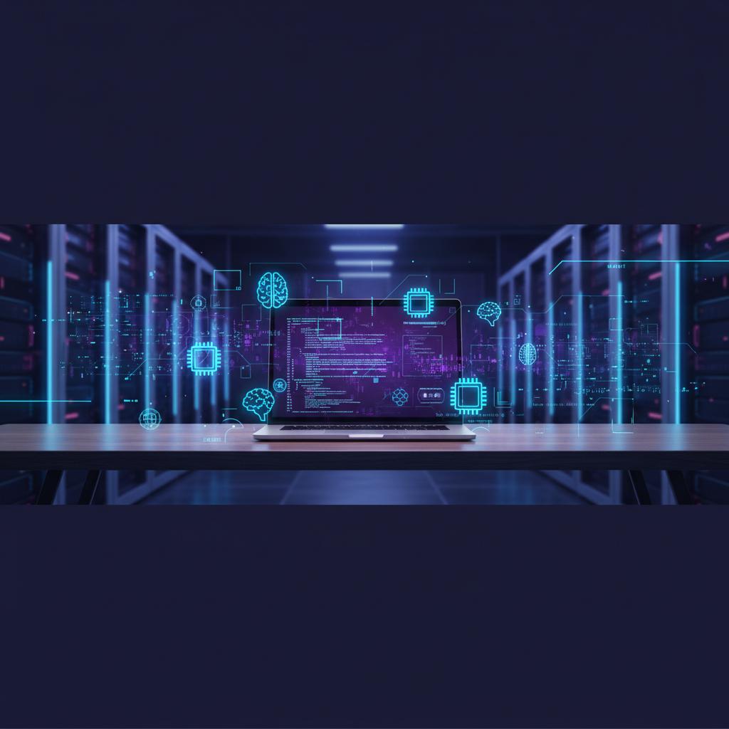 Ilustração técnica representando tecnologia relacionado a Guia de LLM: Como Implementar IA com OpenAI e Lang