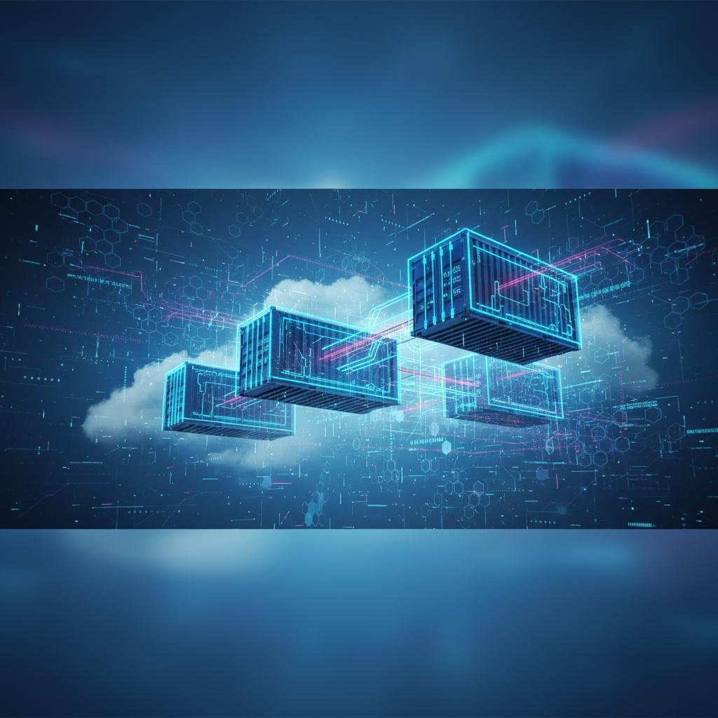 Ilustração técnica representando tecnologia relacionado a O que é Docker? Guia Definitivo de Containers em 2