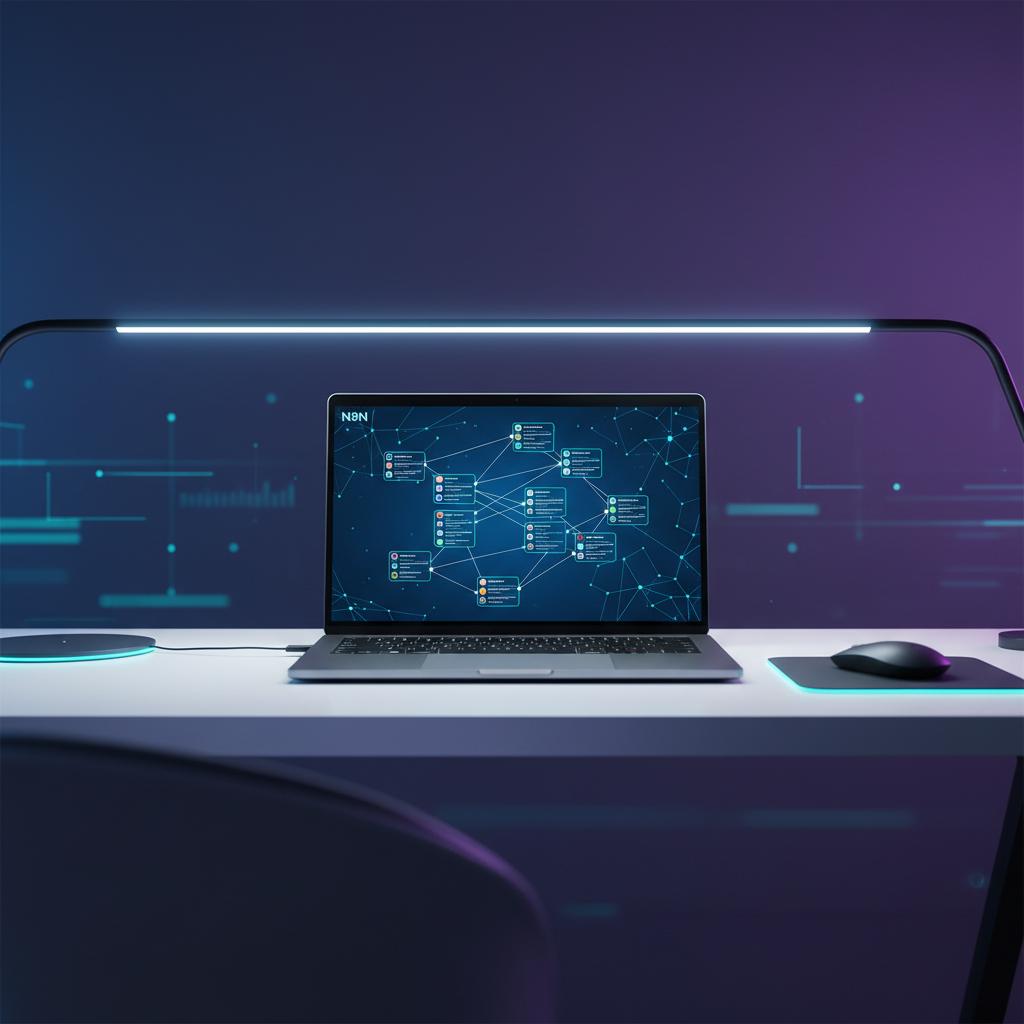 Ilustração técnica representando tecnologia relacionado a N8N: O Guia Definitivo para Automação de Workflows