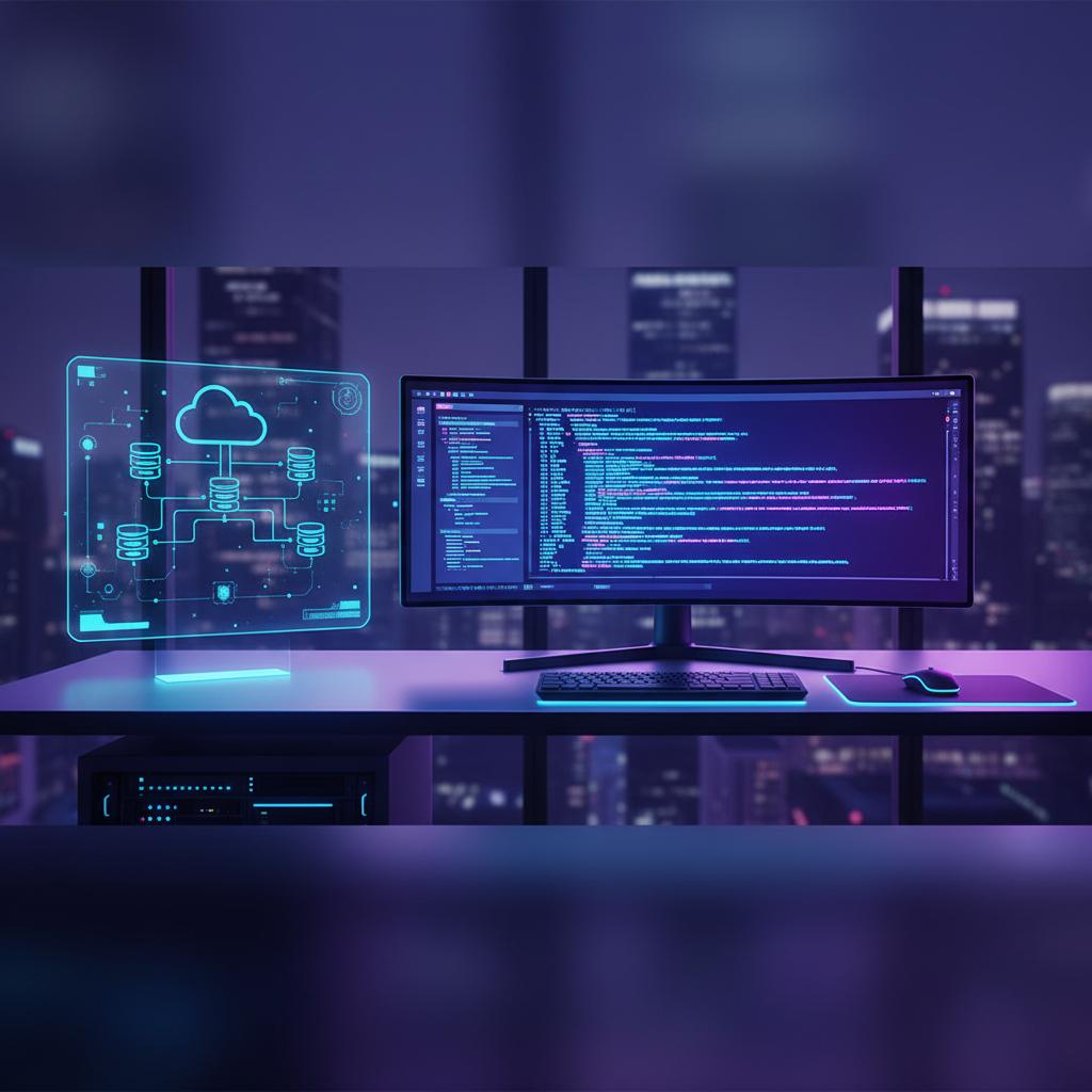 Ilustração técnica representando tecnologia relacionado a Guia de Programação 2026: Python, JavaScript e Dic