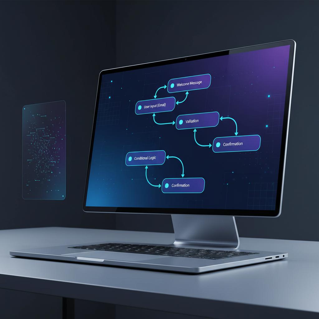 Ilustração técnica representando tecnologia relacionado a Guia Definitivo sobre Typebot: Crie Chatbots de Co