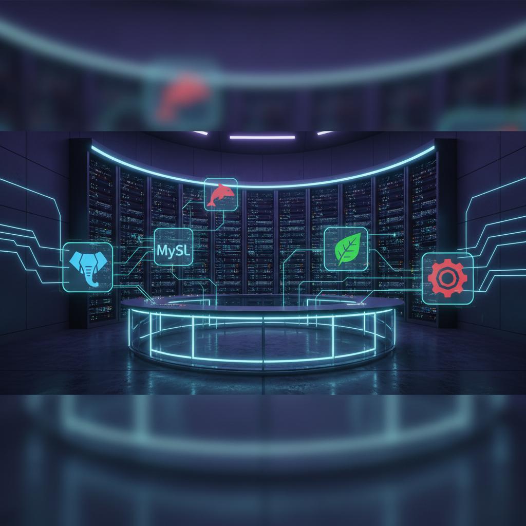 Ilustração técnica representando tecnologia relacionado a Como escolher o melhor banco de dados: Guia de Esp incluindo Pos...