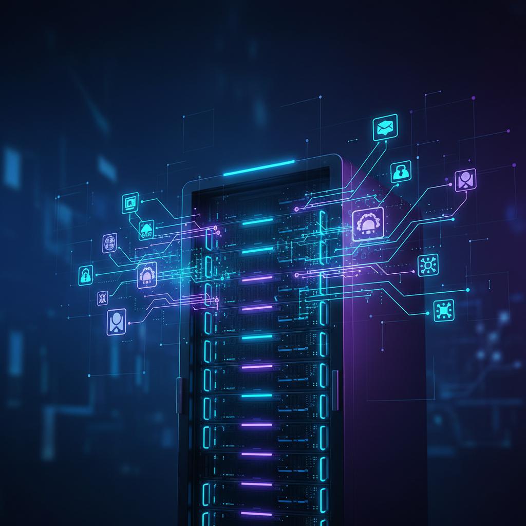 Ilustração técnica representando tecnologia relacionado a Como Implementar LLMs com OpenAI e LangChain: Guia