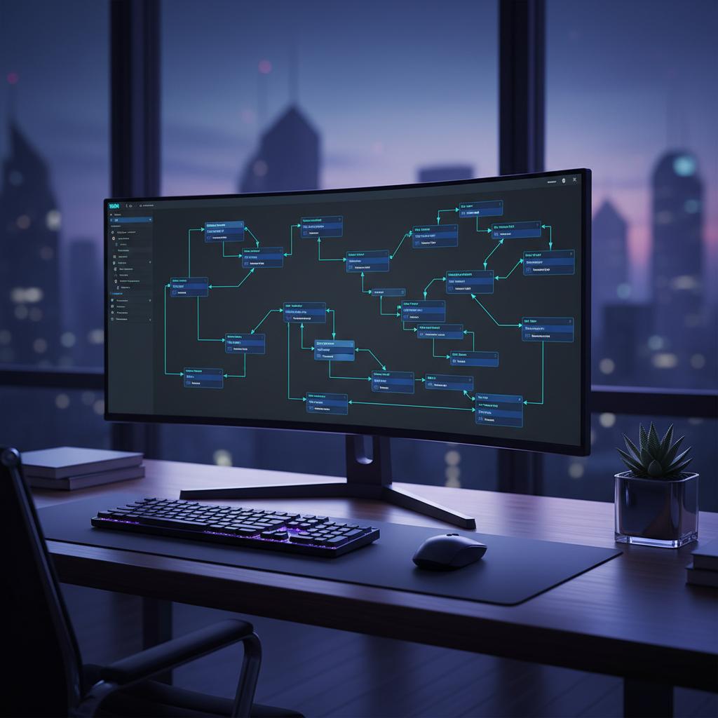 Ilustração técnica representando tecnologia relacionado a O que é N8N: Guia Definitivo para Automação de Wor incluindo aut...