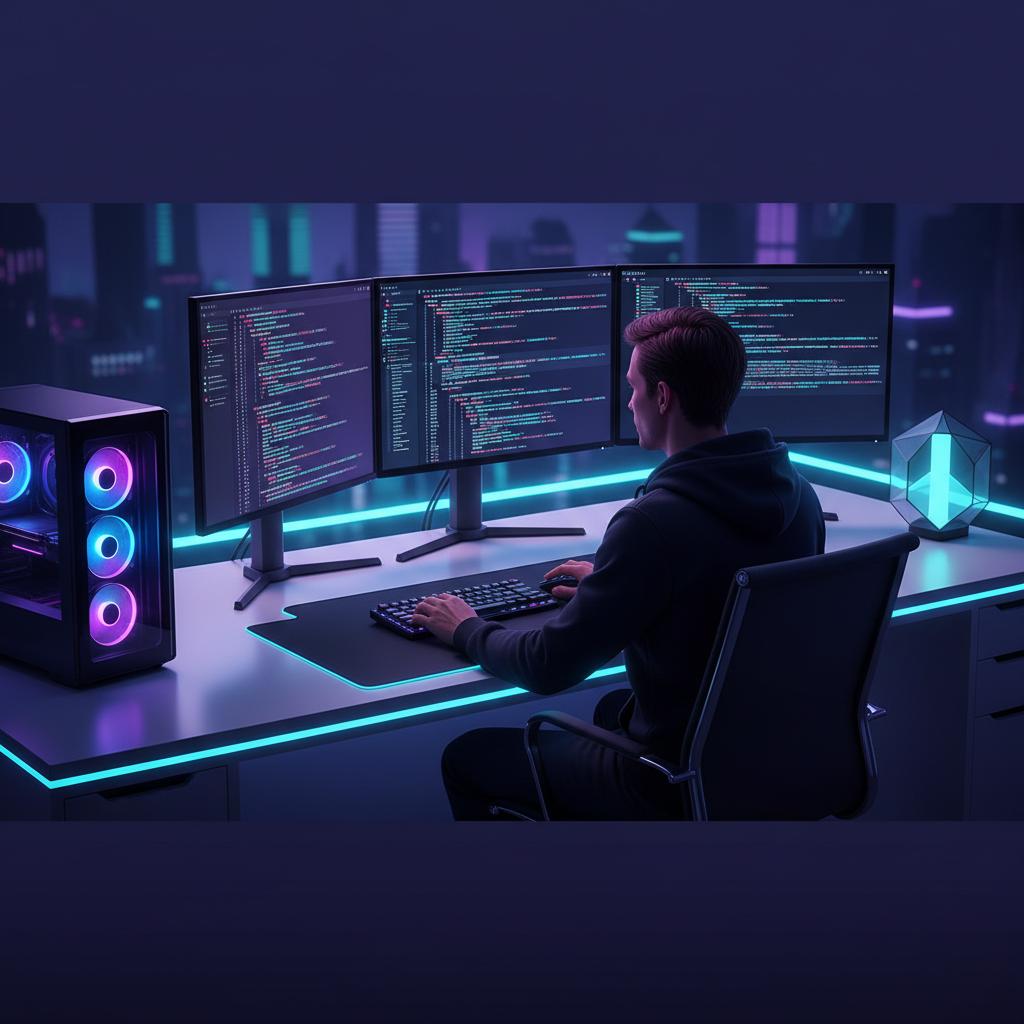 Ilustração técnica representando tecnologia relacionado a Guia de Programação 2026: Python, JavaScript e Dic