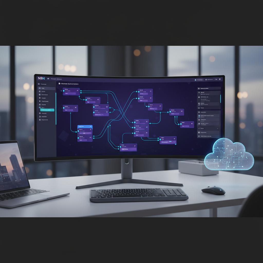 Ilustração técnica representando tecnologia relacionado a N8N: O Guia Definitivo para Automação de Workflows