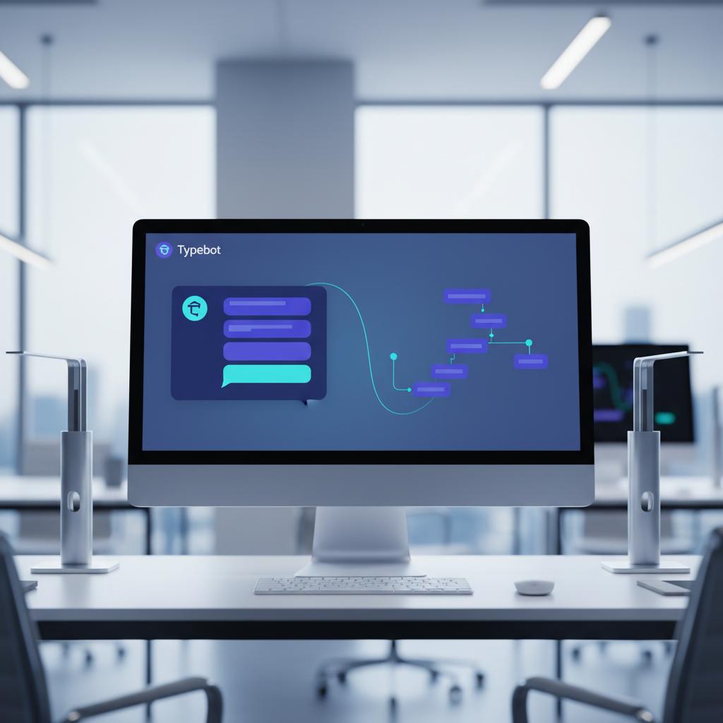 Ilustração técnica representando tecnologia relacionado a Guia Definitivo: Como o Typebot Revoluciona seus F incluindo cha...