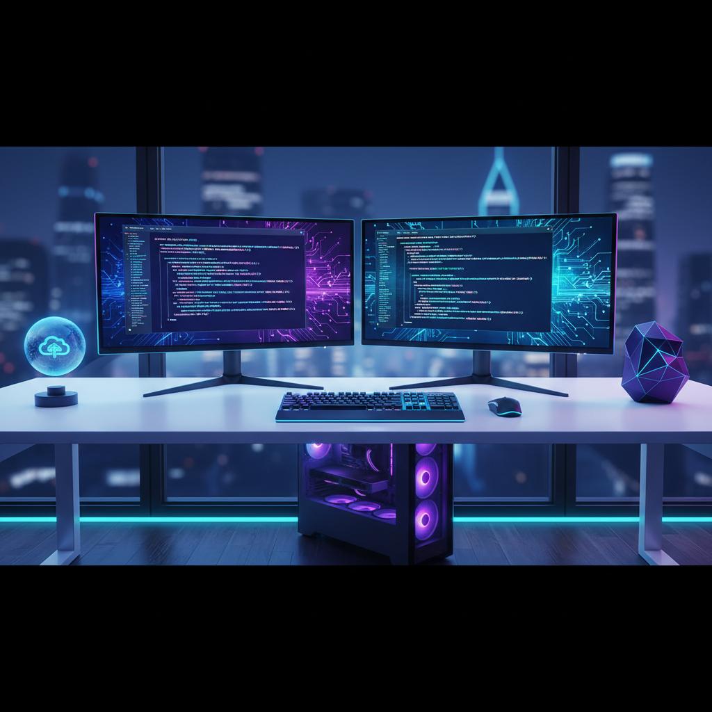 Ilustração técnica representando tecnologia relacionado a Guia de Programação 2026: Python vs JavaScript na 